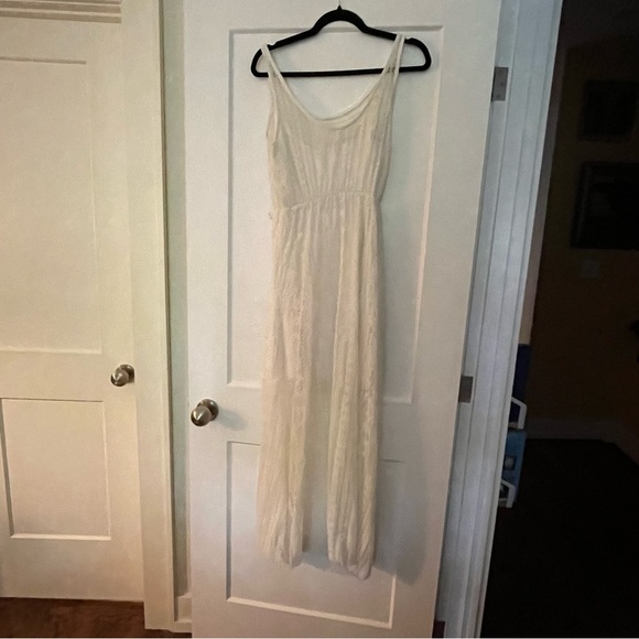 Pink Martini Lace Maxi Boho Indi Grunge Semi Sheer Dress - Picture 3 of 9